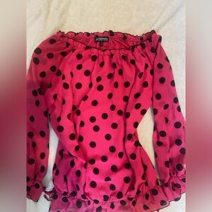Mishca Pink and Black Polka Dot Top
